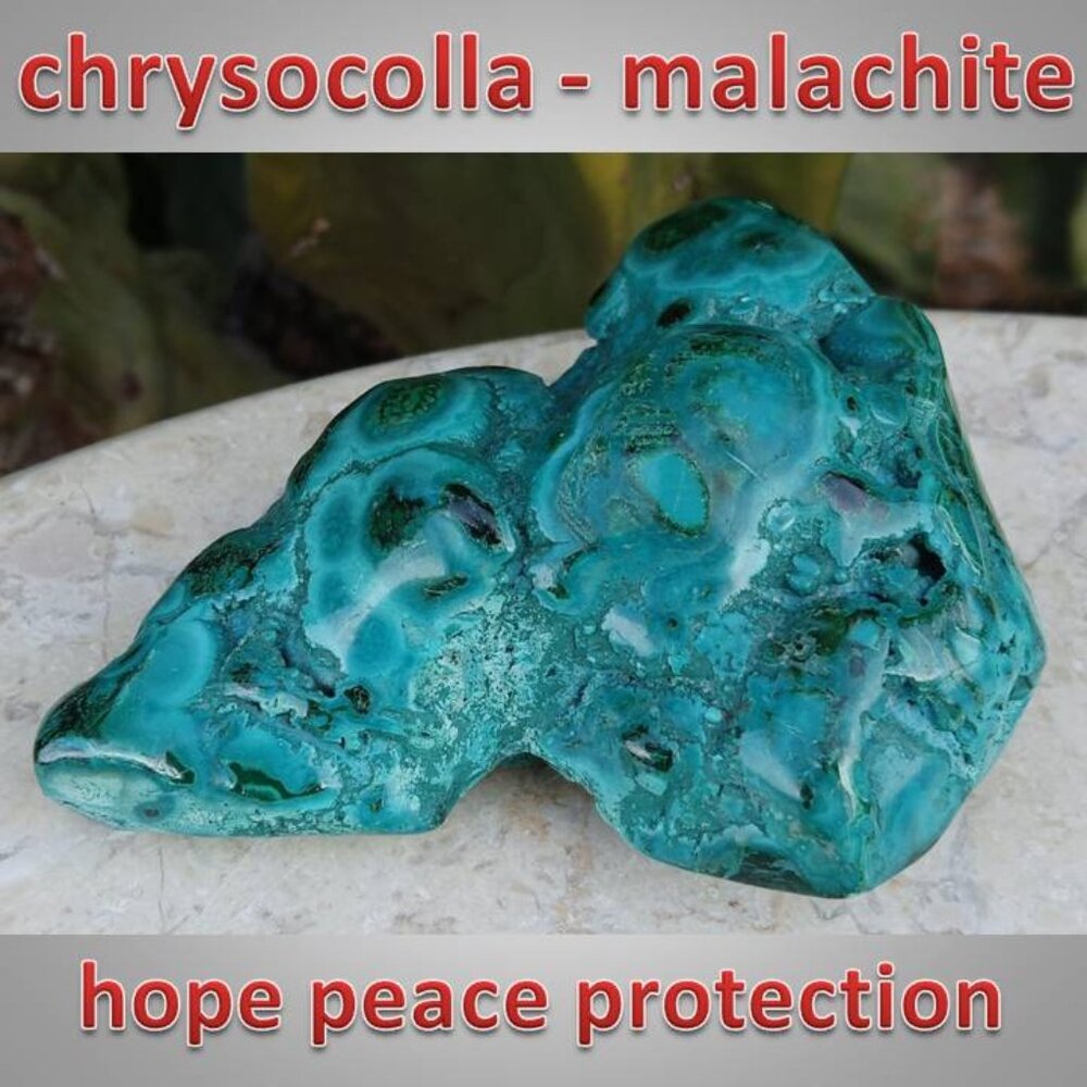 ❤️ LAST DAY!  CHRYSOCOLLA MALACHITE polished rock stone  02